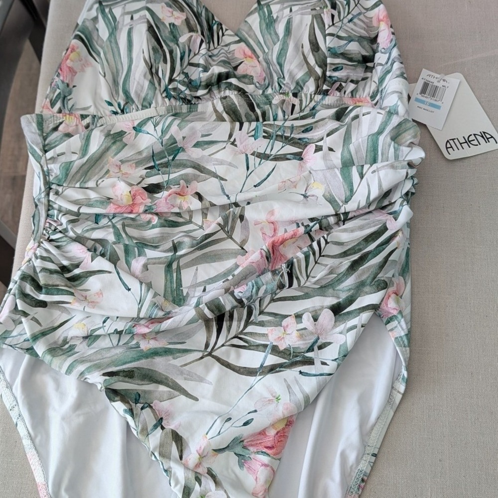 Women's Tropical Print Swimsuit Athena size 16 - Picture 5 of 8